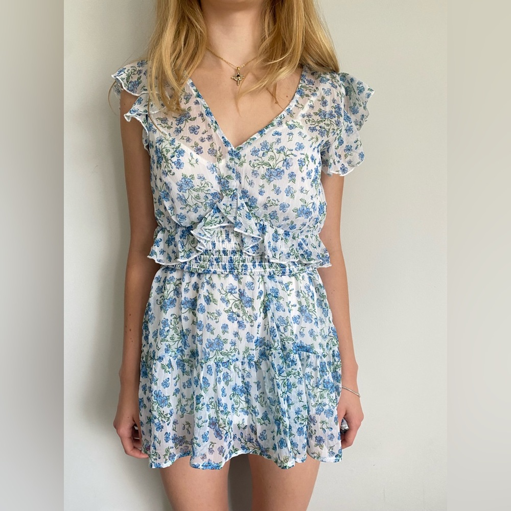 Blue floral dress
